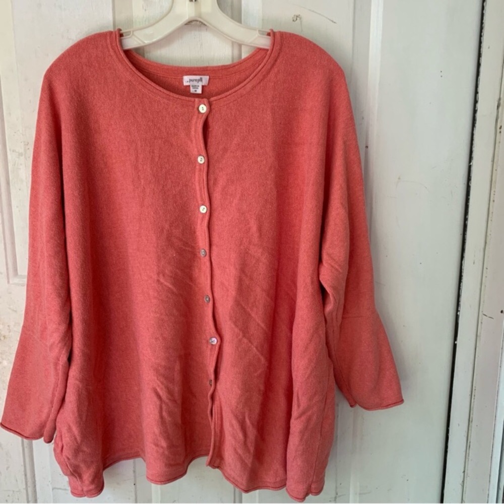 J. Jill Pure Jill Womens Cardigan Button Front Oversized - Picture 2 of 8